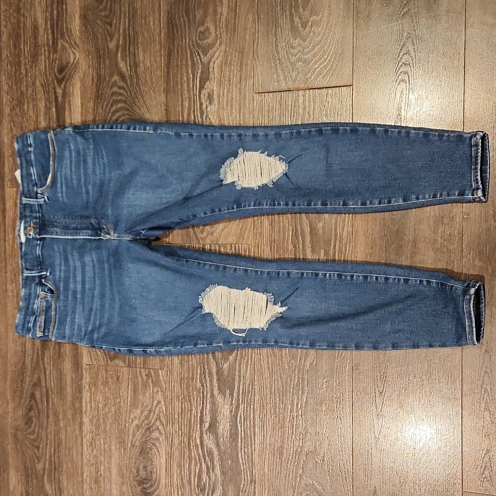 Good American High Rise Distressed Blue Jeans